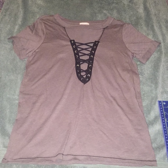 Olive V-neck top - Picture 4 of 5